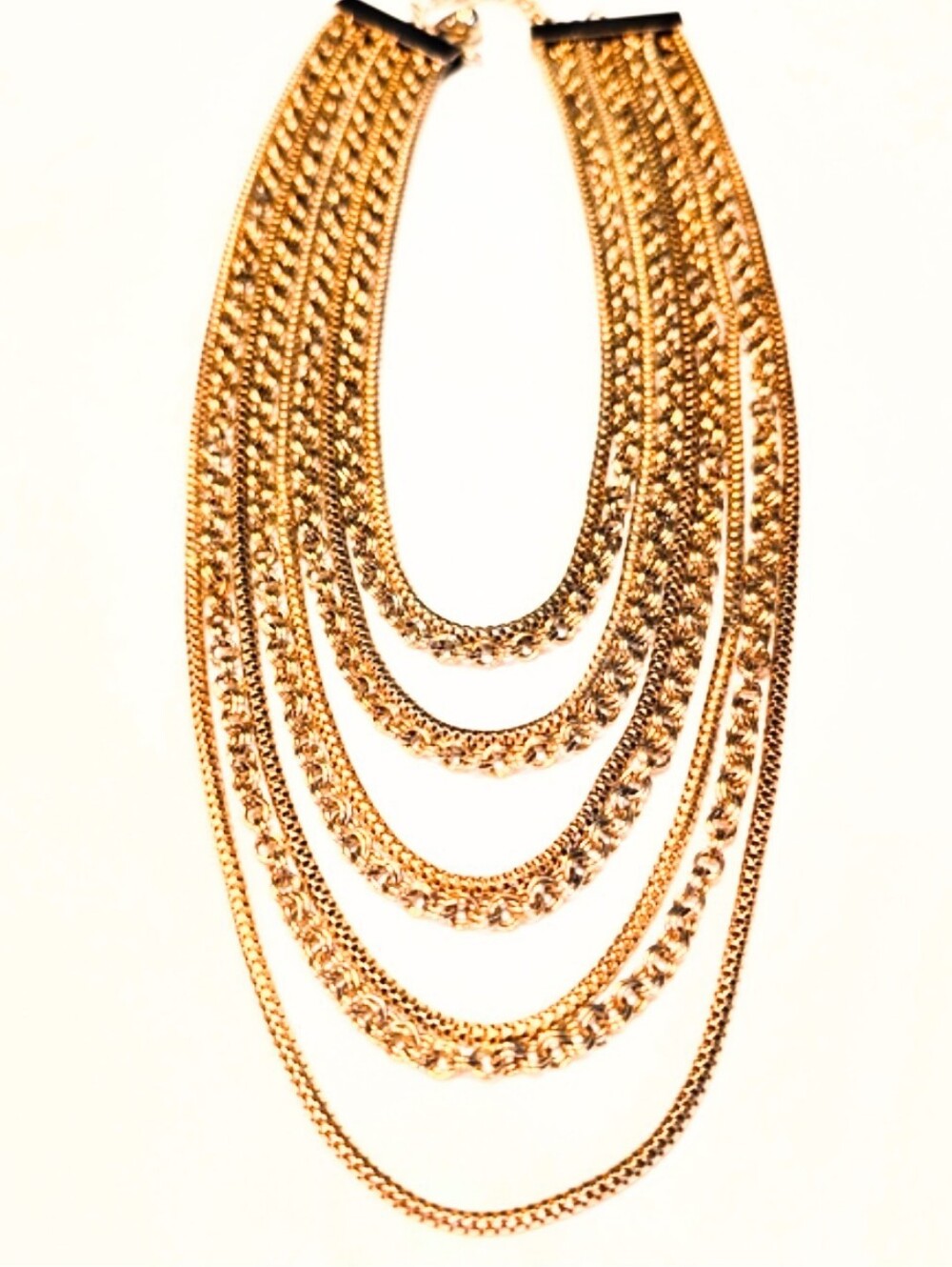 Vintage Multi-Strand Gold Layered Festival Necklace